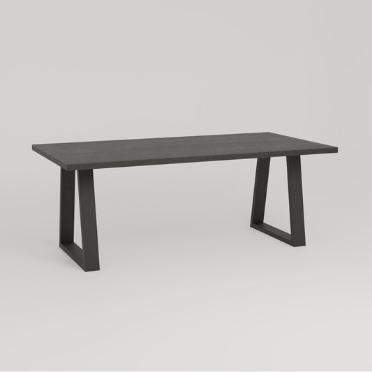 Eikenhouten Tafel -  Classic Line - Trapezium Poot - Black Bold