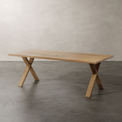 Eikenhouten Tafel -  Classic Line - X Poot - Blank