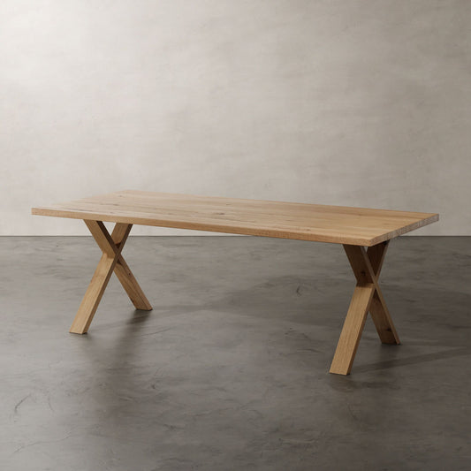 Eikenhouten Tafel -  Classic Line - X Poot - Blank